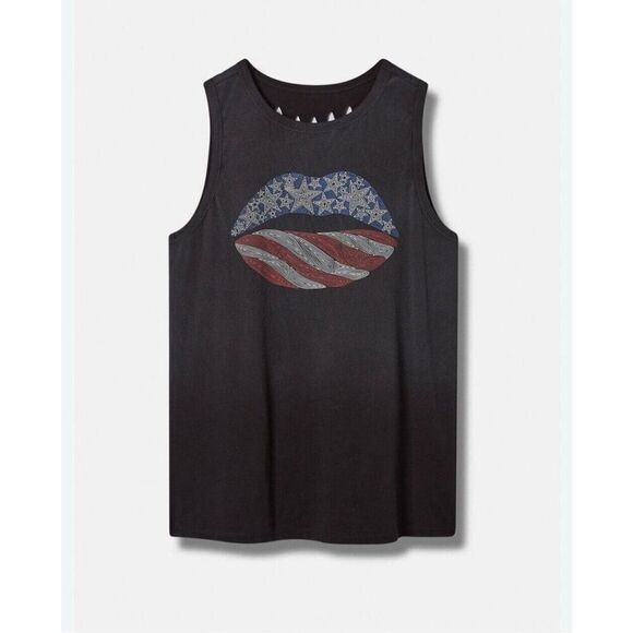 torrid Tops - Torrid American Lips Crew Neck Slash Back Tank NWT sz 3/3xl xxxl #E95302